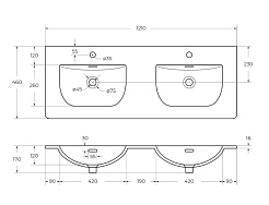 BelBagno Тумба с раковиной Kraft 120-2 подвесная Темно-Серый матовый с раковиной BB-8099-120-2 – фотография-3
