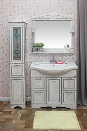 Sanflor Мебель для ванной Адель 100 белая, патина серебро – фотография-8