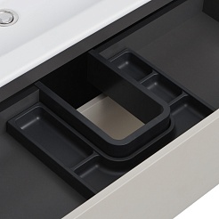 Акватон Тумба с раковиной Сохо 75 подвесная слэйт/галька серая – фотография-7