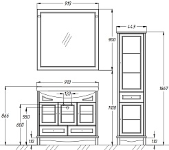 Opadiris Тумба с раковиной Омега 90 cлоновая кость – фотография-3