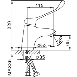 Frap Смеситель для раковины H54 F1054 хром – фотография-3