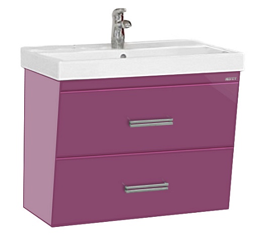 Misty Тумба с раковиной Джулия 75 QVATRO конус сиреневая – фото-1