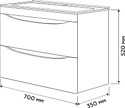 Vivon Тумба под раковину Ostin 70 подвесная серая матовая – фотография-9