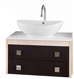 Водолей Тумба с раковиной "Сильвия S-40" венге/дуб – фотография-1