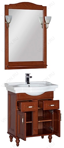 Aquanet Тумба с раковиной Амелия H 70 орех – фотография-2