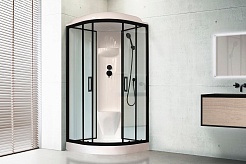 Royal Bath Душевая кабина HK RB 100HK6-WT-BL 100x100 стекло прозрачное профиль черный матовый – фотография-2