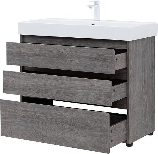 Aquanet Тумба под раковину Nova Lite 100 дуб рошелье – фотография-8