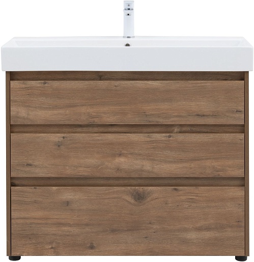 Aquanet Тумба с раковиной Nova Lite 100 дуб рустикальный – картинка-3