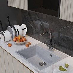 Mixline Мойка кухонная ML-GM15 серая – фотография-4