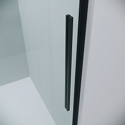 Grossman Душевая дверь в нишу Galaxy 120x195 профиль черный матовый стекло прозрачное – фотография-4