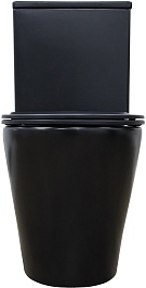 Azario Унитаз-компакт Black Queen AZ-8380 безободковый с бачком с сиденьем микролифт черный матовый – фотография-5
