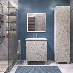 Vigo Тумба с раковиной Geometry 2-700 Como бетон – фотография-9