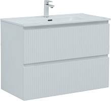 Aquanet Тумба с раковиной Джейн (Flat) 90 подвесная белая матовая