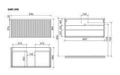 Sancos Тумба с раковиной Snob R 1.0 90 beige soft раковина Element 91 CN7002 – фотография-3