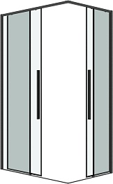 Grossman  Душевой уголок Galaxy 80x70x195 профиль графит сатин стекло прозрачное – фотография-2