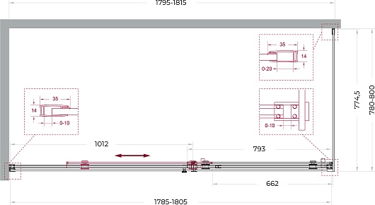 BelBagno Душевой уголок Soft Close-2 SOFT_CLOSE-2-AH-1-180/80-C-Cr 180x80 профиль хром стекло прозрачное – фотография-12