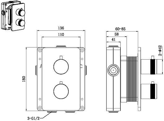 Allen Brau Смеситель для ванны Priority 5.31213-GB (с внутренней частью, 2 выхода) золото – фотография-2