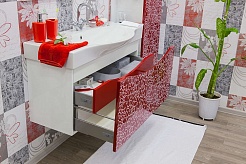 Sanflor Мебель для ванной Санфлор 100 красная/патина белая – фотография-9