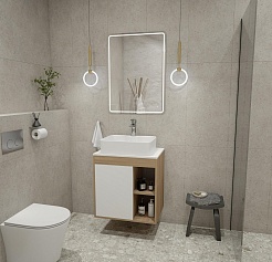 Teymi Тумба с раковиной Nura 70 дуб эврика/белый матовый T60528 раковина T50310 – фотография-2