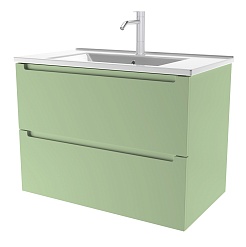 Зов Мебель для ванной Дион 100 подвесная фисташковая – фотография-3