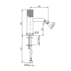 Cezares Смеситель для биде Cox grip 7GPJ304 брашированное золото – фотография-2