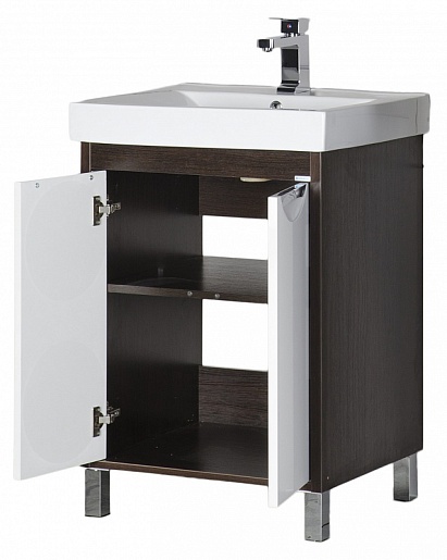 Aquanet Тумба с раковиной "Гретта 60" 2 двери венге (171586) – фотография-4