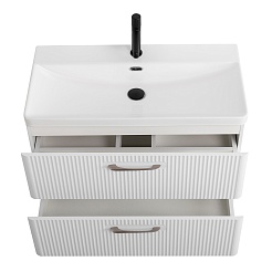 BelBagno Тумба под раковину Due 80 подвесная Белый металлик – фотография-4