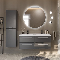 Cezares Тумба с раковиной Eco 120 с 4 ящиками grafito ручки серые – фотография-3