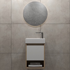 Teymi Тумба с раковиной Nura 37 R подвесная дуб/белый – фотография-9