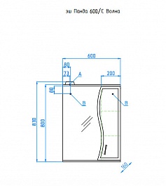 Style Line Зеркальный шкаф Панда 600/С Волна – фотография-3