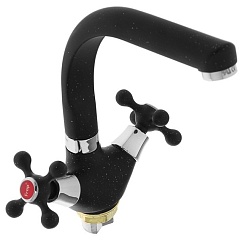 Frap Смеситель для кухни H5408 F5408-7 черный – фотография-1