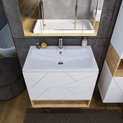 Бриклаер TEST Нужно удалить Тумба под раковину Кристалл 80 белая3 – фотография-2