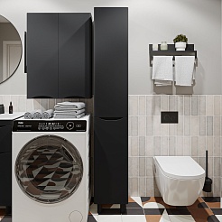 Vivon Тумба с раковиной Ostin 80 напольная черная матовая – фотография-19