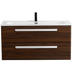 Cezares Тумба с раковиной Eco Cer-N 100 орех шоколад софт CZR-8073-100 ручки сатин – фотография-2