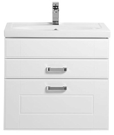 Aquanet Тумба с раковиной "Рондо 70" белый антик (2 ящика) – фотография-1