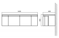 BelBagno Тумба с раковиной PROSPERO BB1400DC/BL – фотография-3