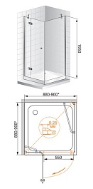 Cezares Душевой уголок VERONA-W-A-1-90-P-Cr-L – фотография-3