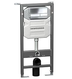 Ceramicanova Система инсталляции для унитазов Envision CN1002CH с кнопкой смыва Flat хром – фотография-1