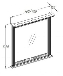 Opadiris Зеркало для ванной Корлеоне 80 слоновая кость с патиной – фотография-2
