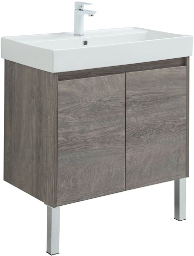 Aquanet Мебель для ванной Nova Lite 75 2 дверцы подвесная дуб рошелье – фотография-12