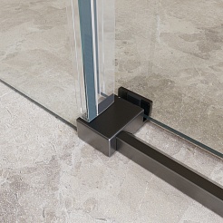 BelBagno Душевой уголок Soft Close-2 SOFT_CLOSE-2-AH-1-140/100-C-GM 140x100 профиль оружейная сталь стекло прозрачное – фотография-8