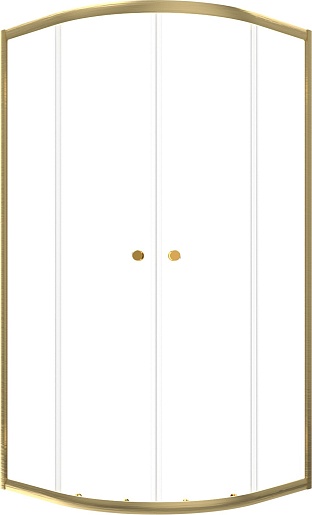 Triton Душевой уголок Альфа-Голд 90x90 стекло прозрачное профиль золото – фото-1