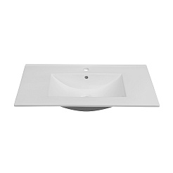 Зов Тумба с раковиной Дион 80 подвесная матовая белая/дуб – фотография-8