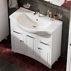 Водолей Тумба под раковину Адам 90 R белая – фотография-6