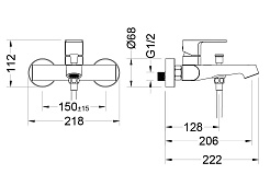 Aquatek Смеситель для ванны с душем Оберон AQ1240MB матовый черный – фотография-4
