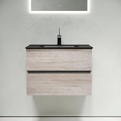 Sancos Тумба с раковиной Urban 70 дуб галифакс натуральный раковина Element 71 CN7007MB – фотография-2