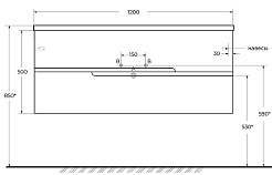 Cezares Тумба с раковиной Duet-N 120 подвесная CZR-8073-120 ясень белый софт – фотография-9