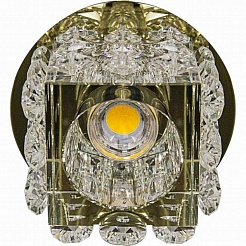 Feron Встраиваемый светильник JD58 LED прозрачный,золото – фотография-1
