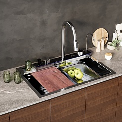 Mixline Мойка настольный монтаж 75/46 (3,0) выпуск 3 1/2 сатин – фотография-4