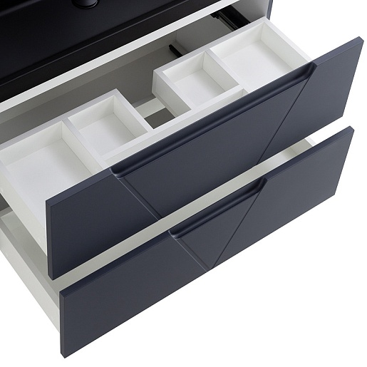 BelBagno Мебель для ванной Vittoria 100 подвесная Grigio Opaco с раковиной BB1000/450-LV-ART-AST-NERO – фотография-6